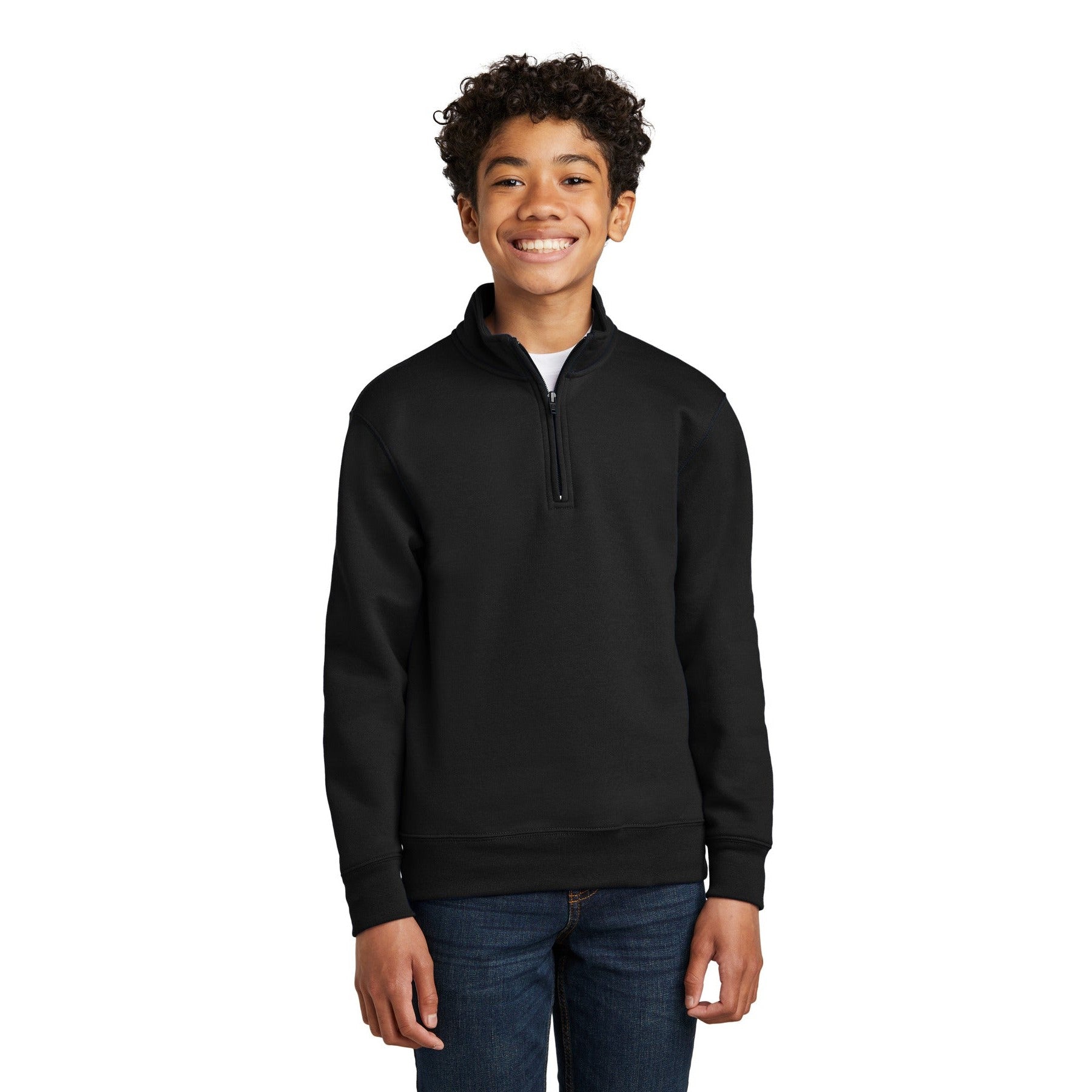 Port & Company-Port & Company® Youth Core Fleece 1/4-Zip Pullover Sweatshirt PC78YQ-MedTech-4